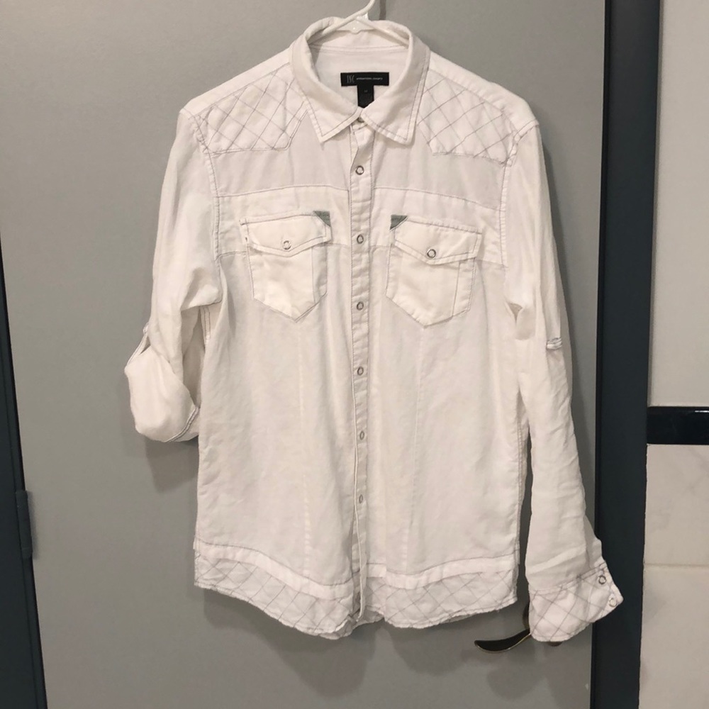 Mens long sleeve linen/cotton button down shirt